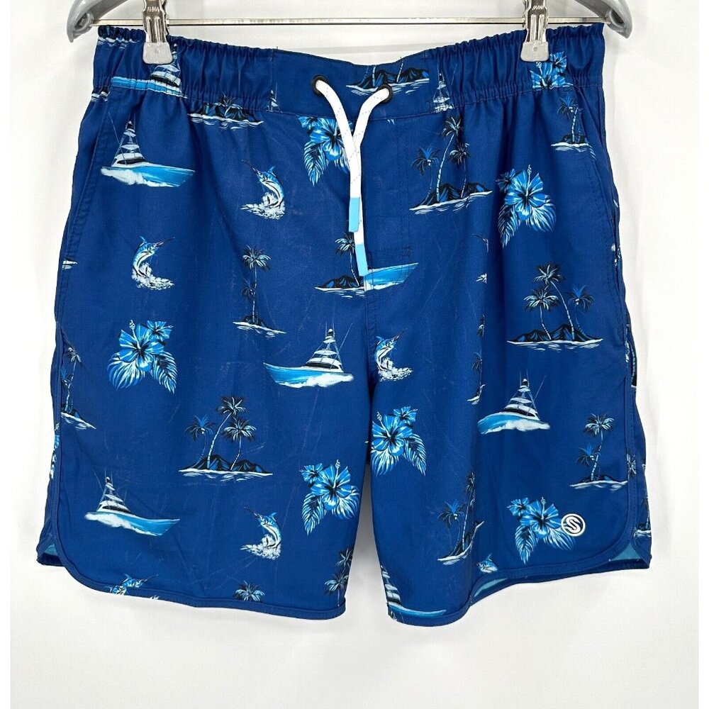 Scales Men's Classic 7.5" Swim Shorts in Marine Marlin sz M NWT Trunks